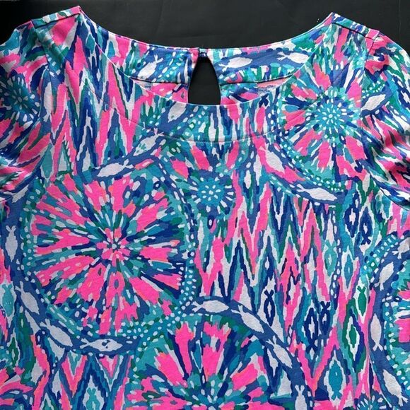 Lilly Pulitzer Size Small 3/4 Sleeve Bay Dress Tiki Pink in Shake It Up Print - Picture 4 of 16